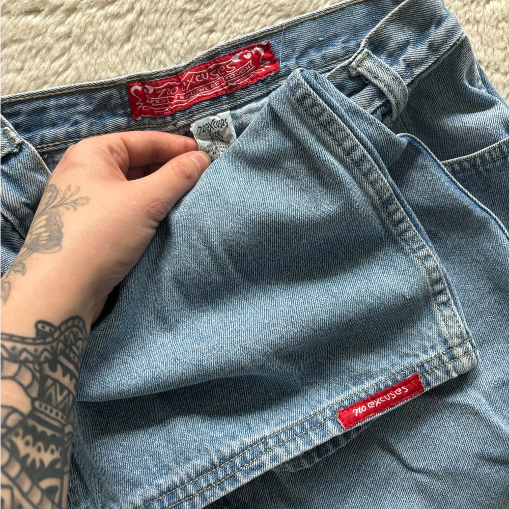 VTG No Excuses Femme Fatale High Rise Denim Midi Skirt - Picture 7 of 12